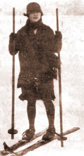 Female skier circa 1900