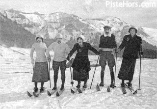 Skiers at Mont Dore in the early 1900s