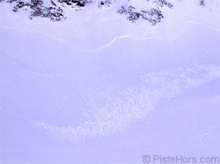 Avalanche from toe of cliffs in Tignes