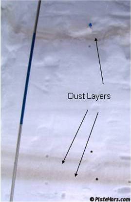 Sand layer in snowpack