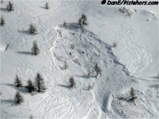 avalanche on tracked slope