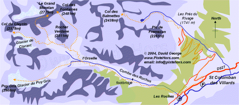 Saint-Colomban des Villards Backcountry Map