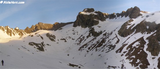 climbing the Rocher Blanc on skis