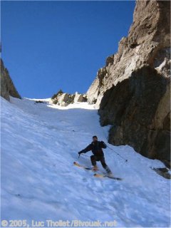 David in the Pra North Couloir