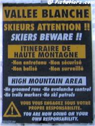 vallee blanche warning