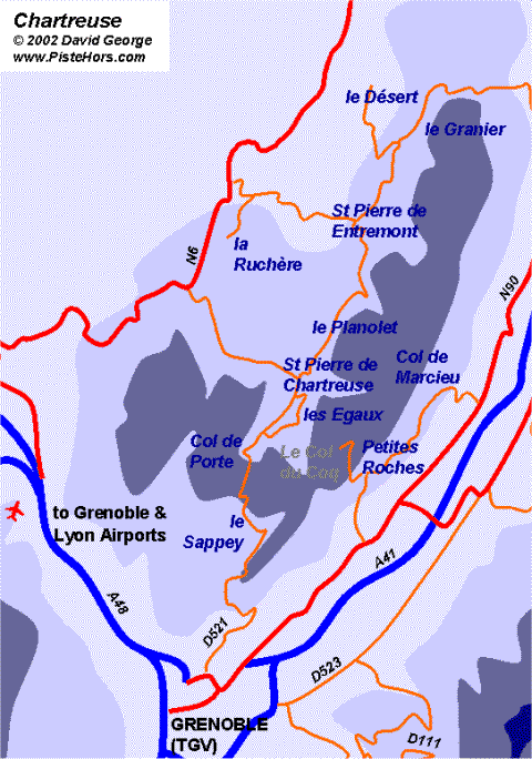 Map of the Chartreuse Ski Areas