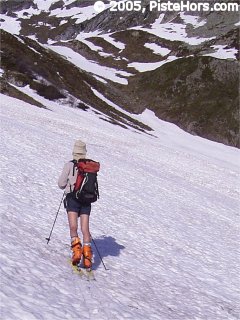 short trousered ski tourer